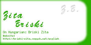 zita briski business card